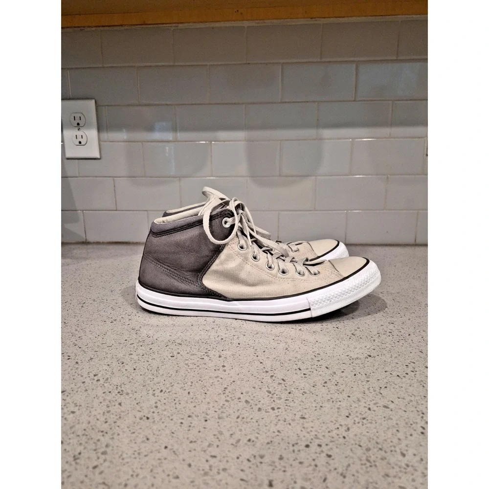 Converse High Street Mid Vintage Sneakers in Gray & White size 10